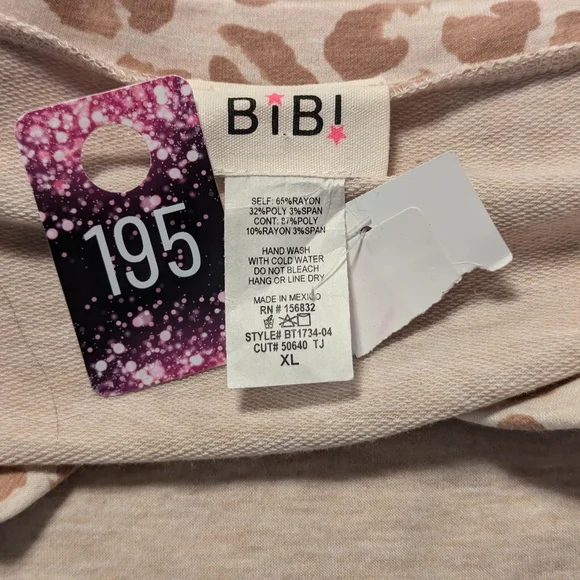 BiBi Stylish Beige Top with Fringe and Animal Print - Picture 5 of 5